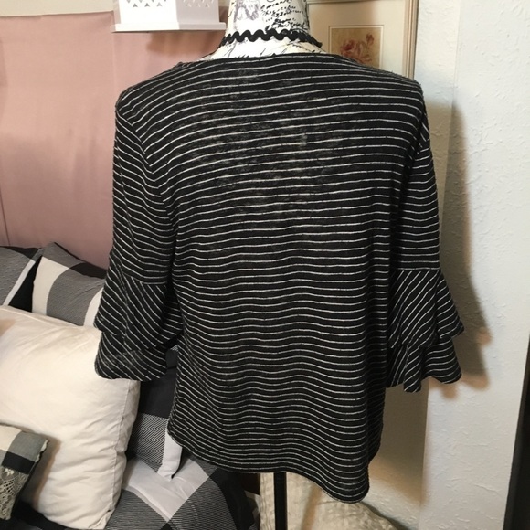 Anthropology W5 striped ruffle sleeve top - Picture 6 of 9